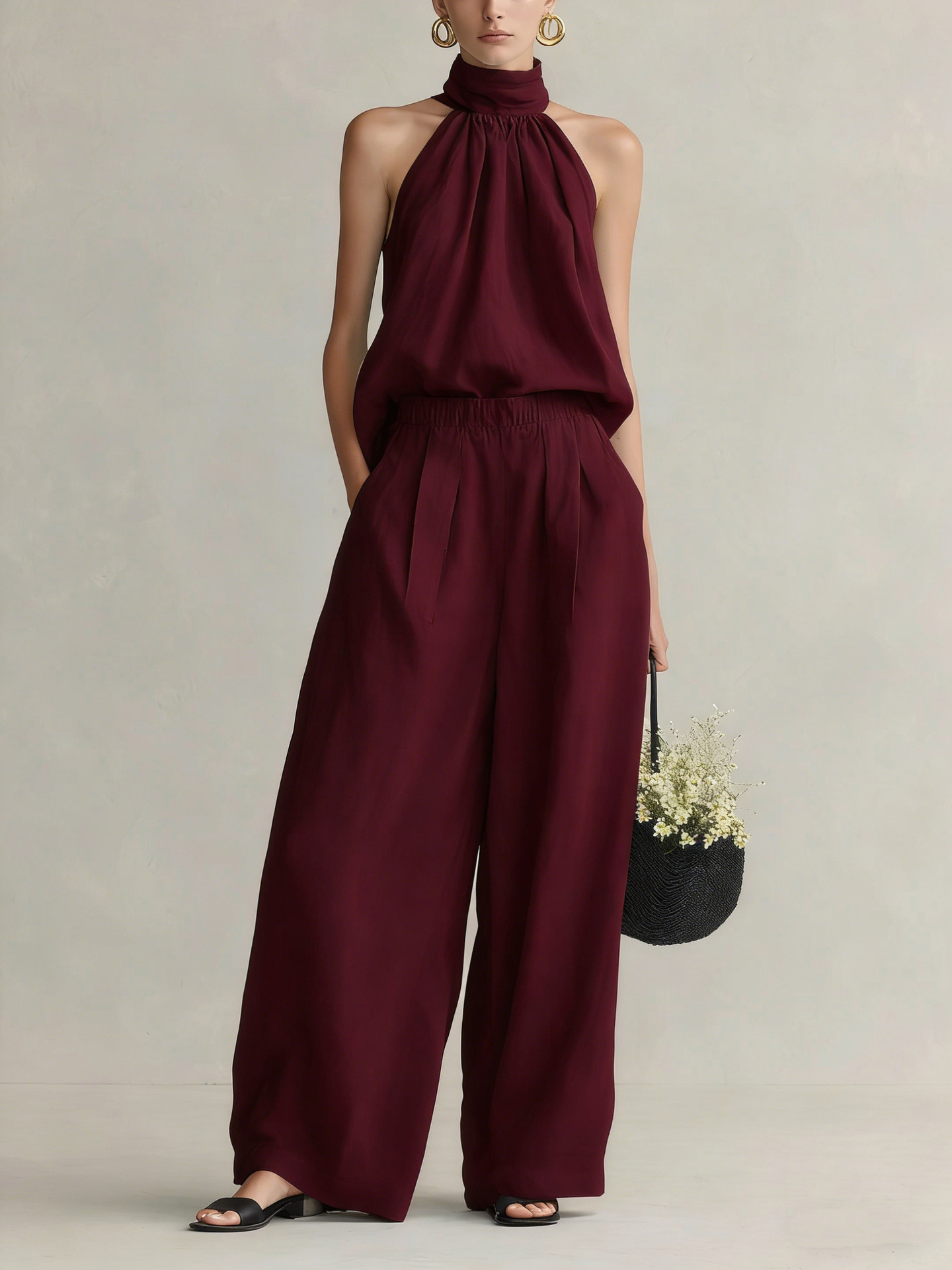 Linen Pant Wide - Women's 2026 Summer New Style Sleeveless