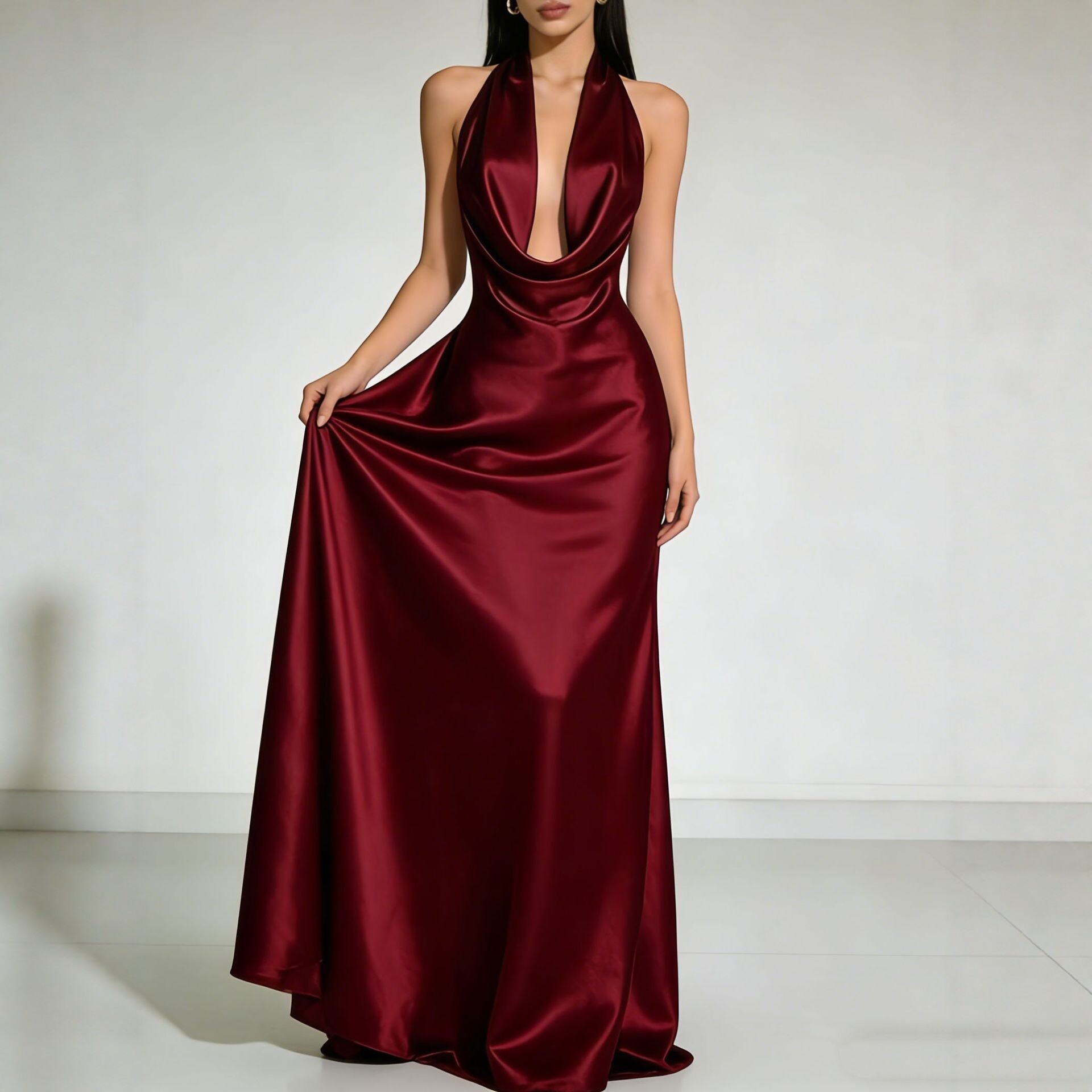 Maxi Dress Halter - Elegant Party Dresses 2026 Wedding Guest