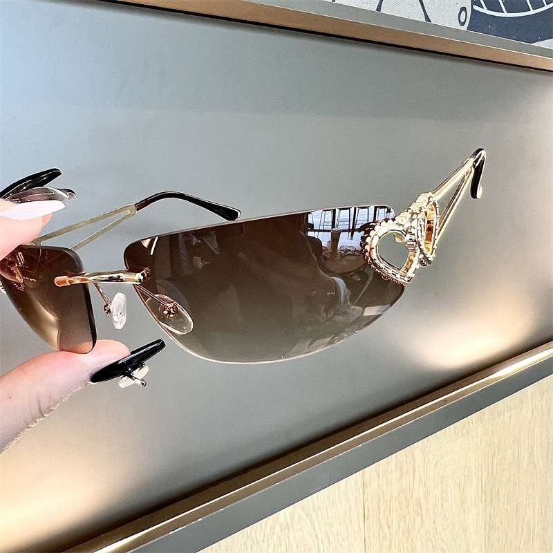 Sunglasses Cat Eye - New Oval Cat Eye Frameless Mercury