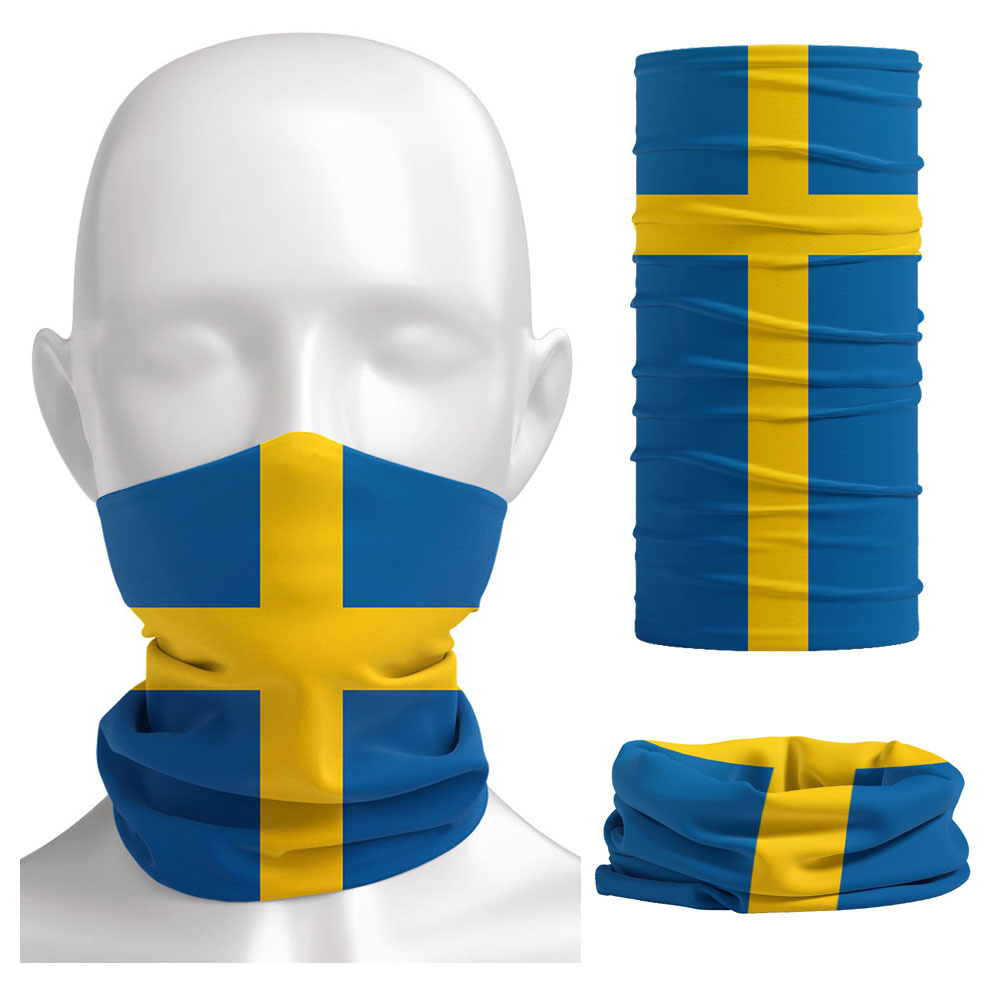 Headband Summer Knit - Sweden Flag Printed Bandana Headwear Riding