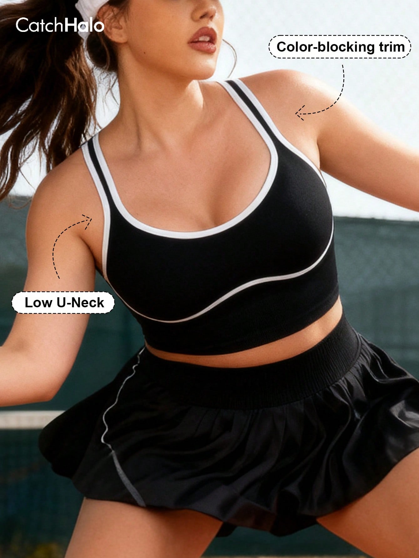 Crop Top Crochet - Women Plus Size Seamless Bralette Contrast