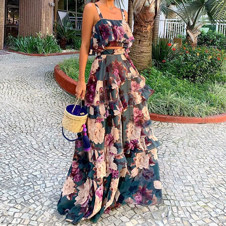 Women's Two Piece Outfits Flor - Romper Floral Print recension och pris