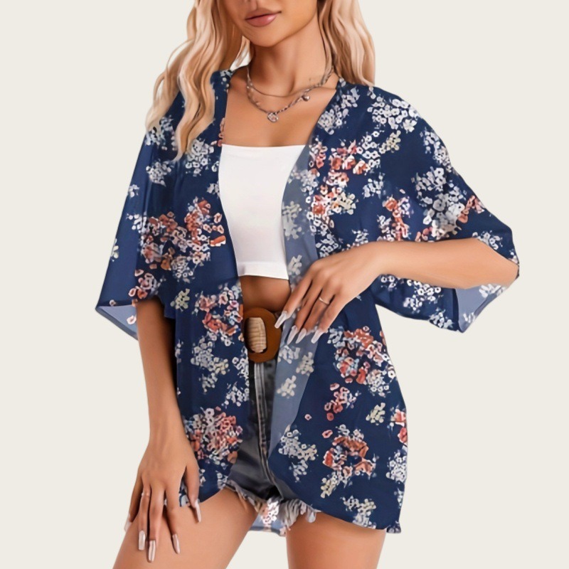 Swimsuit Woman 2025 Kimono Car - Kimono Sheer Floral recension och pris