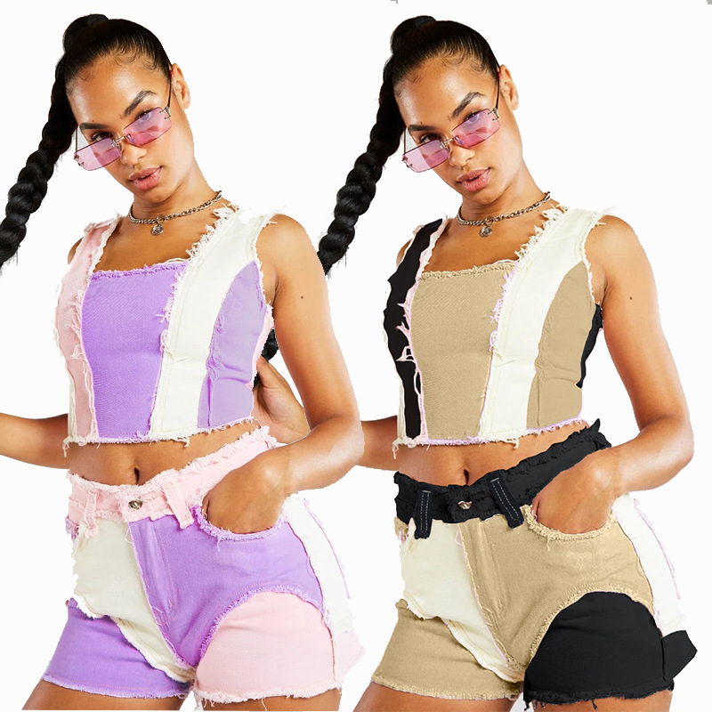 Fashion Mid-Waist Slim Fit Tor - Shorts Denim Frayed recension och pris