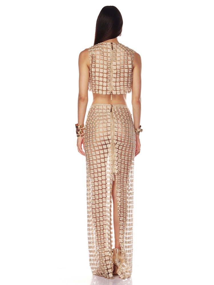 VC Stylish Beige Sleeveless Cr - Crop Top Crochet recension och pris