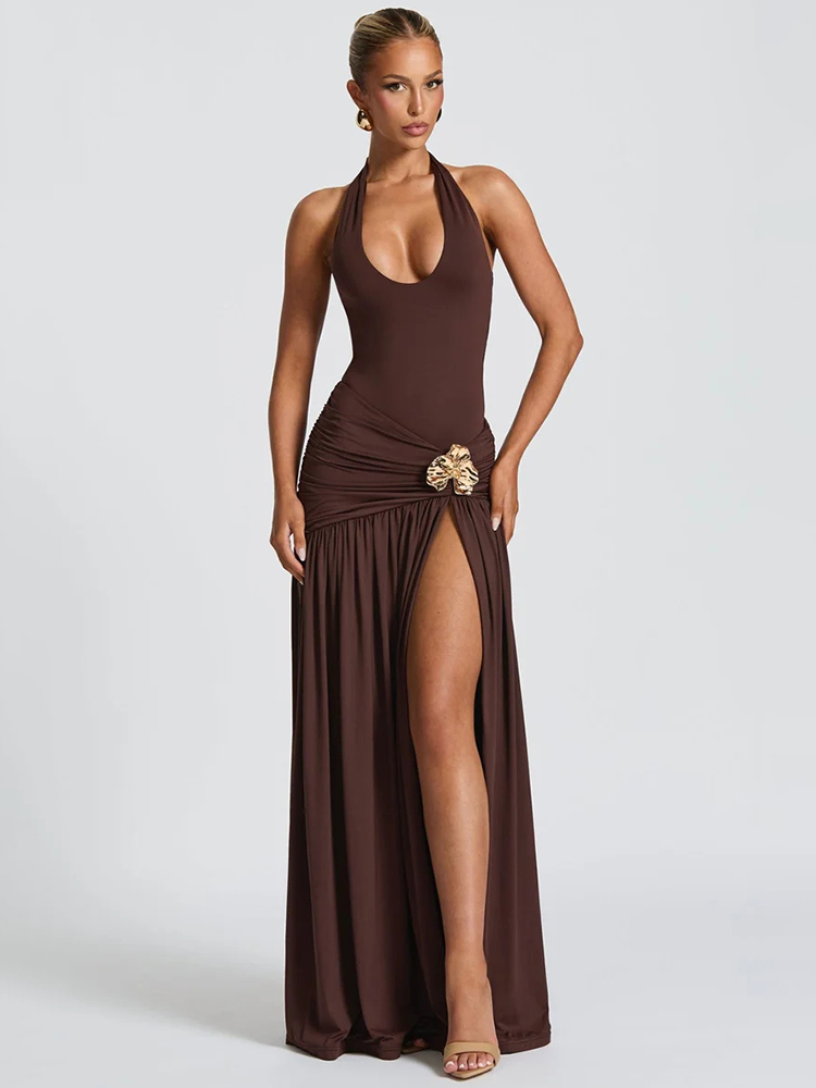 Elegant Backless Sexy Maxi Dre - Maxi Dress Halter recension och pris