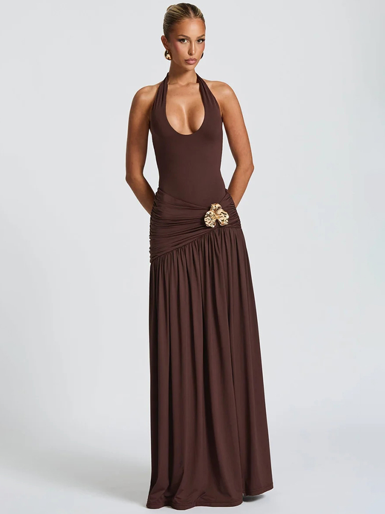 Elegant Backless Sexy Maxi Dre - Maxi Dress Halter recension och pris
