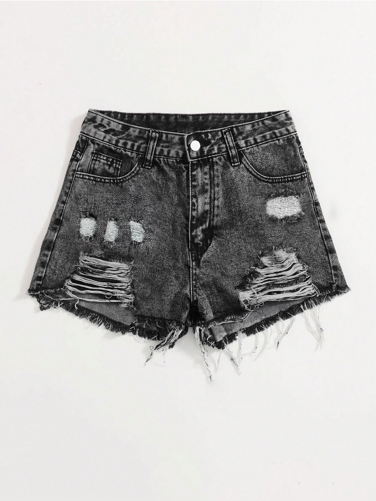 2026 New Vintage Washed Denim  - Shorts Denim Frayed recension och pris