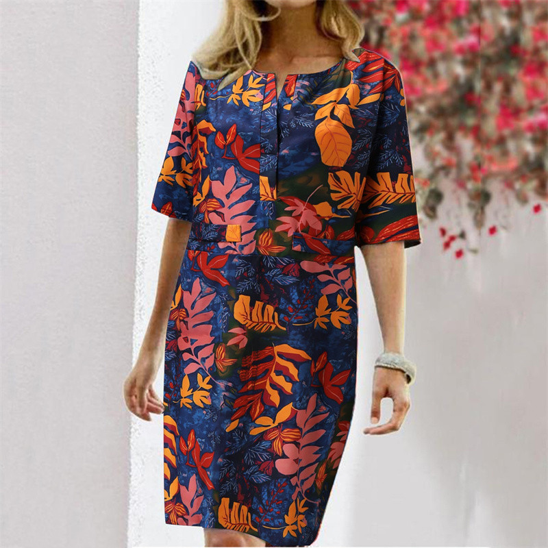 Summer Cotton Linen Printed Wo - Linen Dress Wrap recension och pris