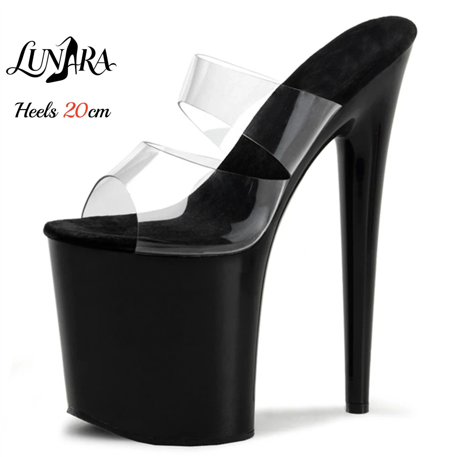 20cm Clear PVC Strappy Ultra H - Sandal Strappy Heeled recension och pris