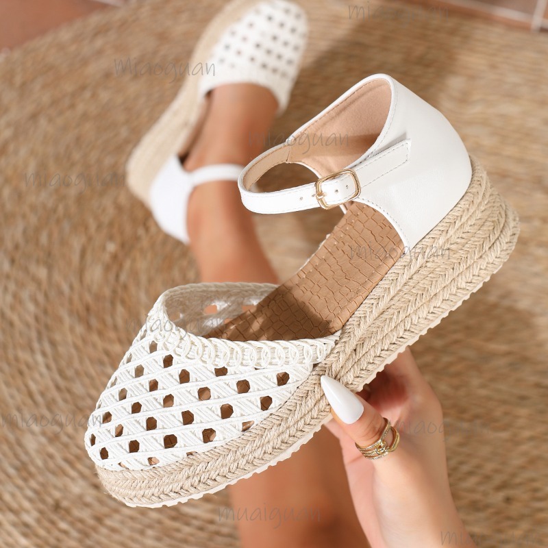Boho Women's Hollow Out Woven  - Wedge Espadrille Women recension och pris