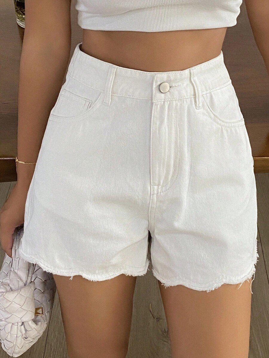 Women Loose Casual Denim Short - Shorts Denim Frayed recension och pris
