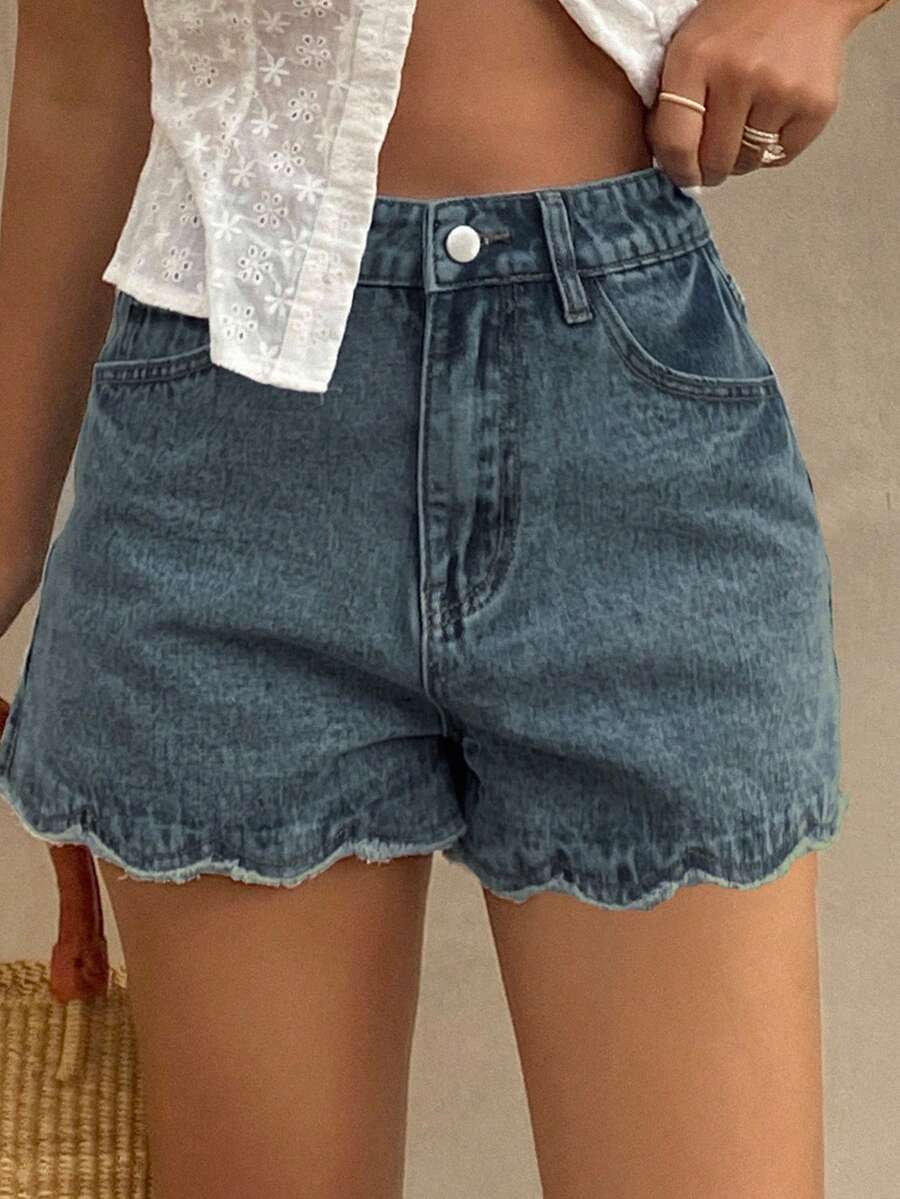 Women Loose Casual Denim Short - Shorts Denim Frayed recension och pris