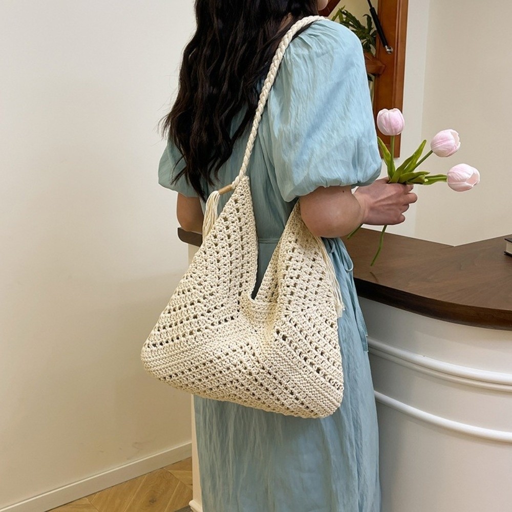 Summer Bohemian Knitted Should - Tote Bag Beach recension och pris