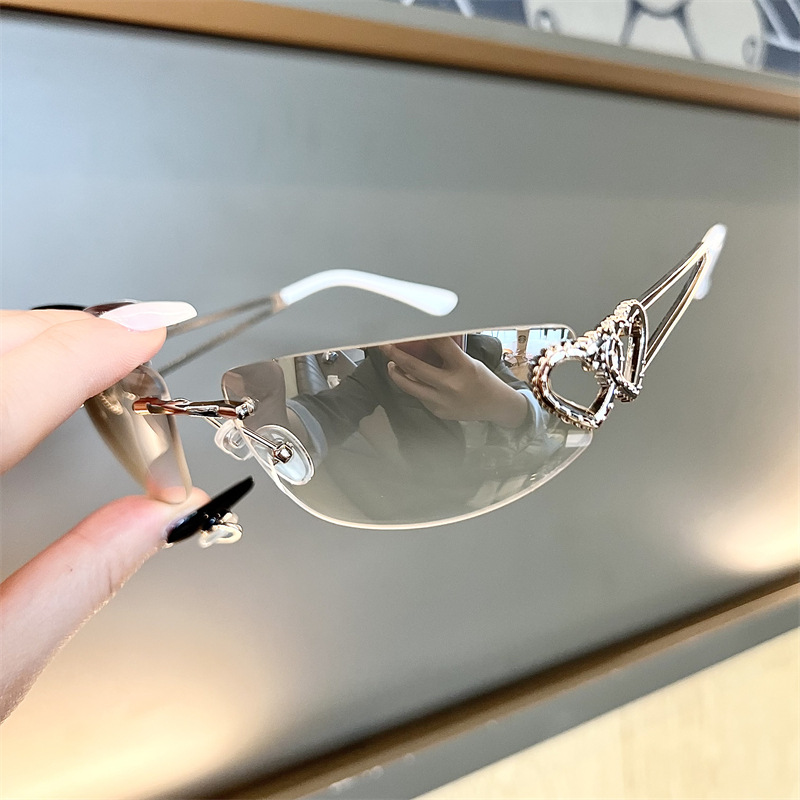 New Oval Cat Eye Frameless Mer - Sunglasses Cat Eye recension och pris