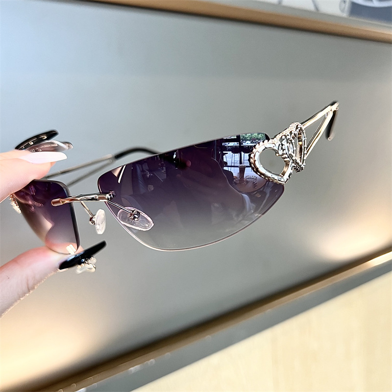 New Oval Cat Eye Frameless Mer - Sunglasses Cat Eye recension och pris