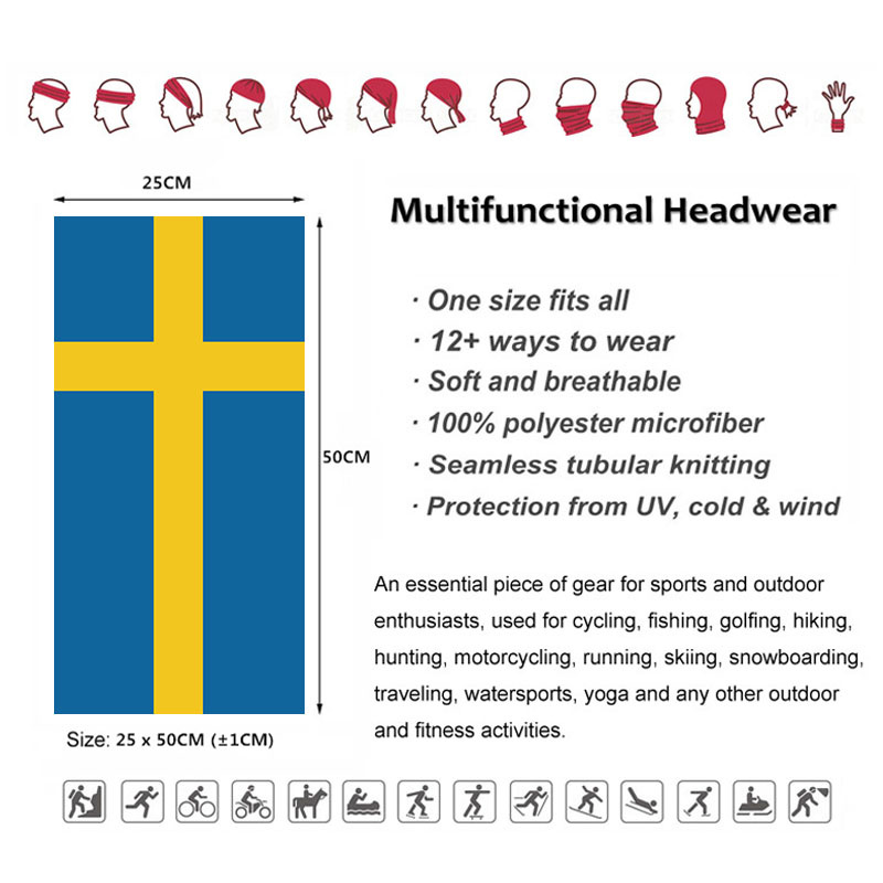 Sweden Flag Printed Bandana He - Headband Summer Knit recension och pris
