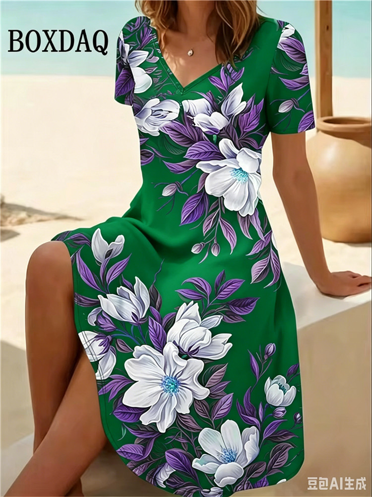 6XL Plus Size Women Dresses Su - Romper Floral Print recension och pris