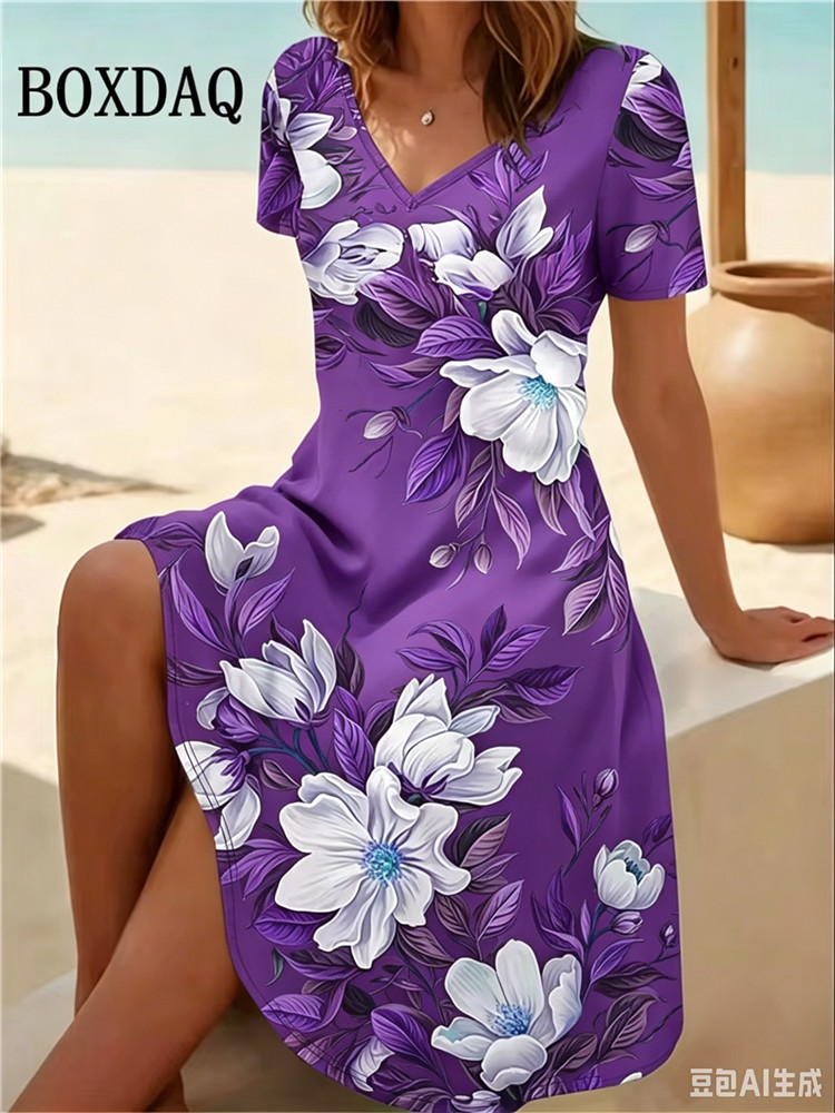 6XL Plus Size Women Dresses Su - Romper Floral Print recension och pris