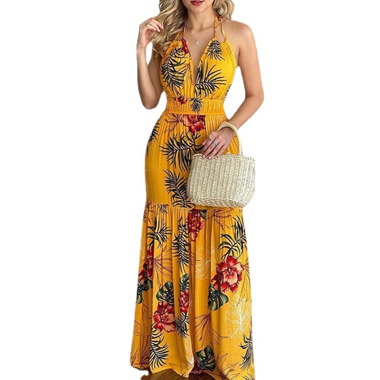 Floral Maxi Dress Long Backles - Maxi Dress Halter recension och pris