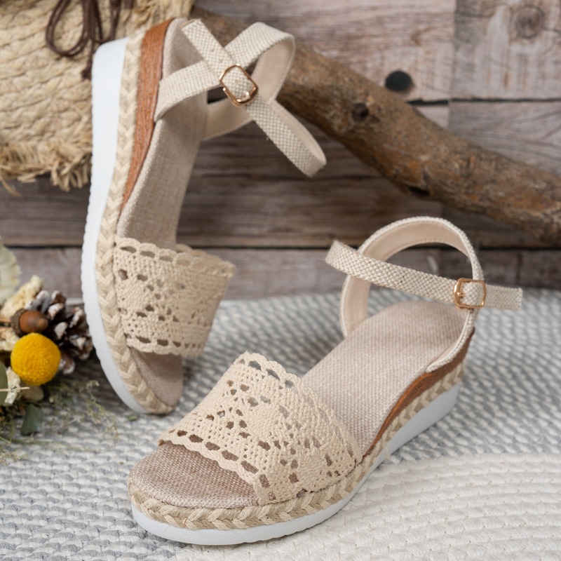 Women Lace Wedge Sandals Espad - Wedge Espadrille Women recension och pris