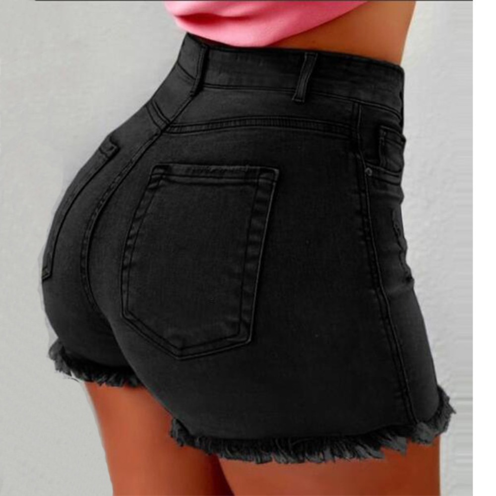 Women's High Waisted Denim Sho - Shorts Denim Frayed recension och pris