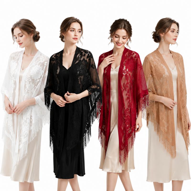 Floral Lace Shawl Wrap Women E - Kimono Sheer Floral recension och pris