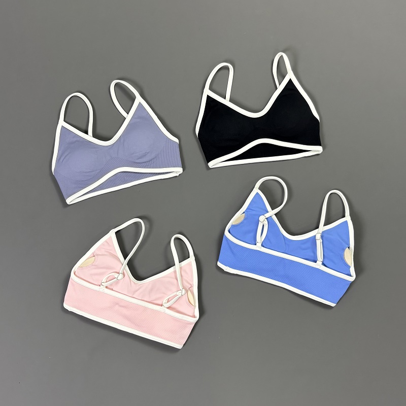 Women Contrastline Yoga Bra V  - Crop Top Crochet recension och pris