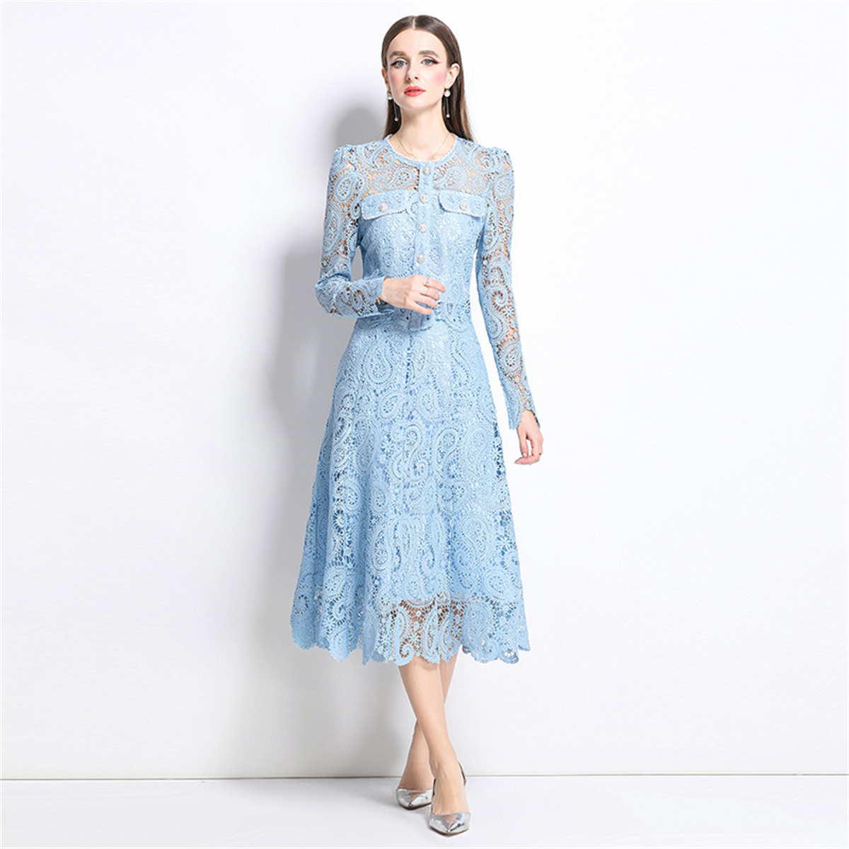 Spring Sweet Lace Flower Embro - Midi Skirt Floral recension och pris