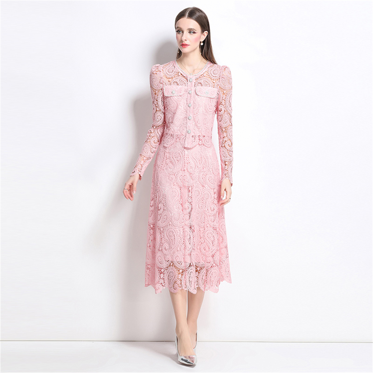 Spring Sweet Lace Flower Embro - Midi Skirt Floral recension och pris