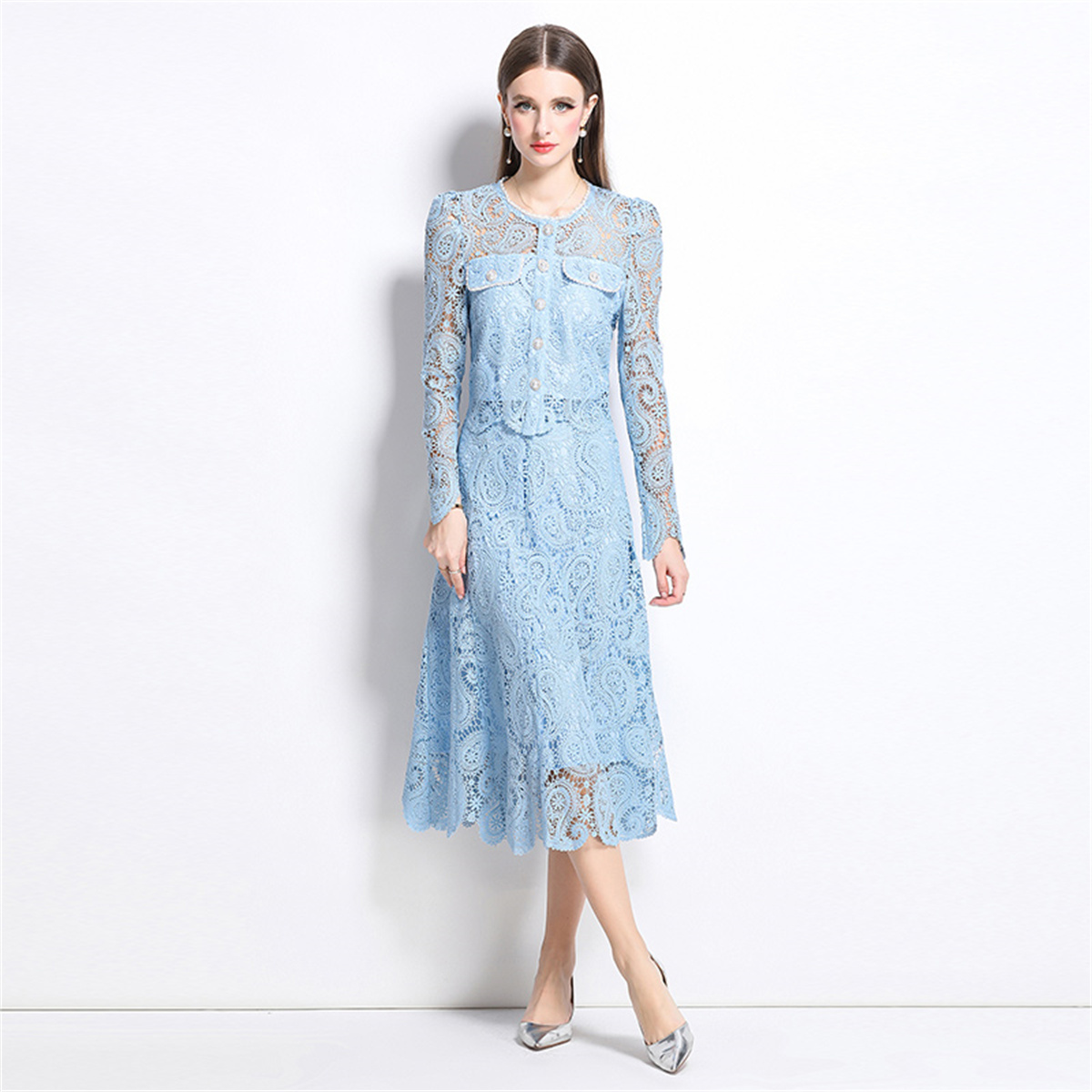 Spring Sweet Lace Flower Embro - Midi Skirt Floral recension och pris