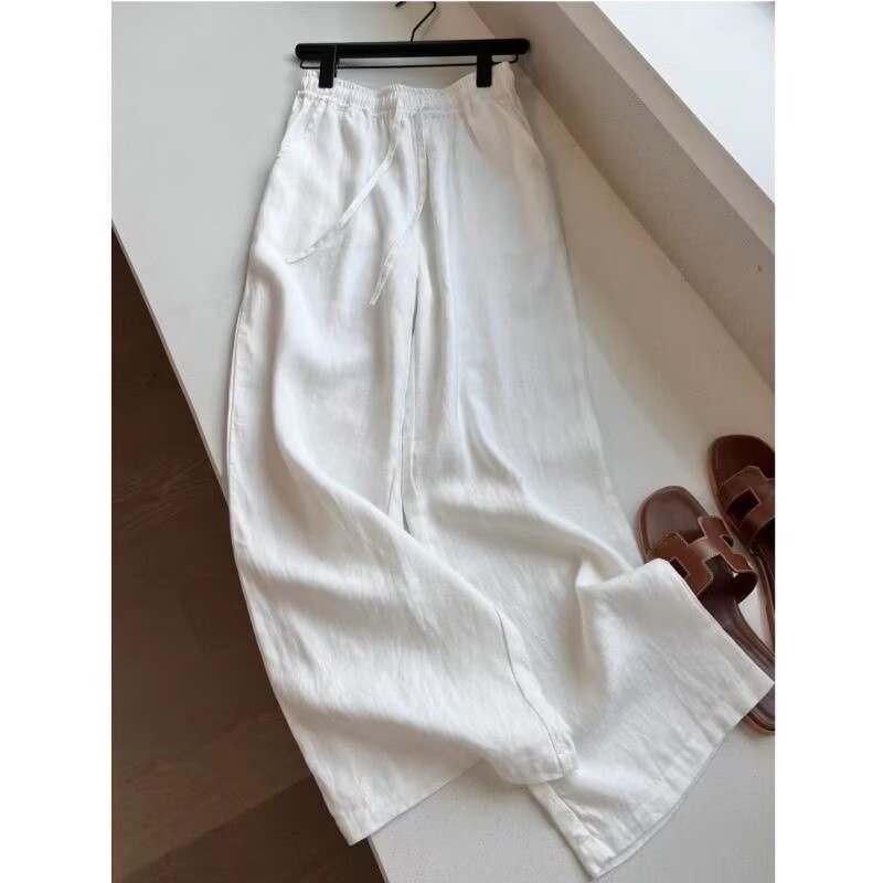 Korean White Cotton Linen Wide - Linen Pant Wide recension och pris