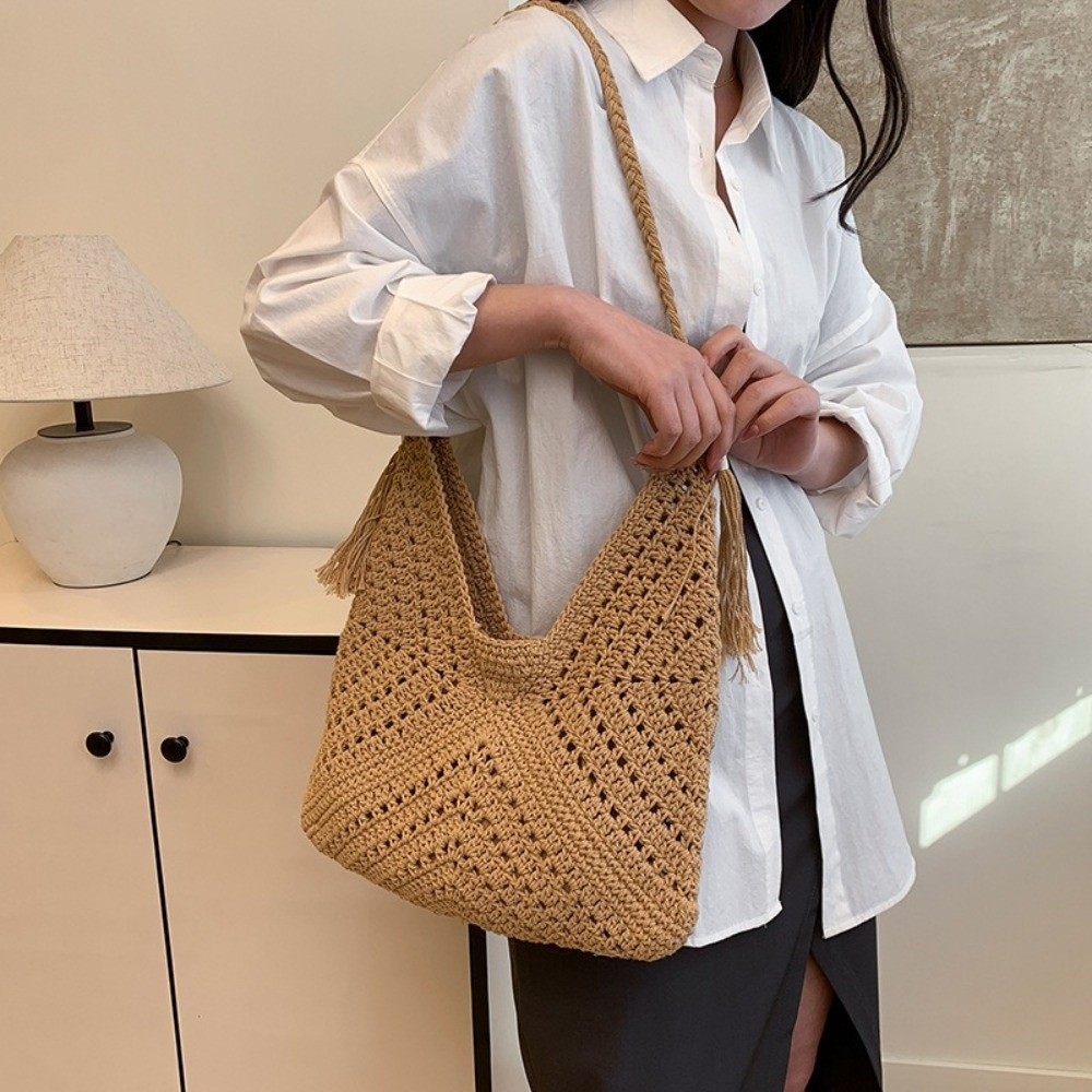 Simple Bohemian Knitted Should - Tote Bag Beach recension och pris