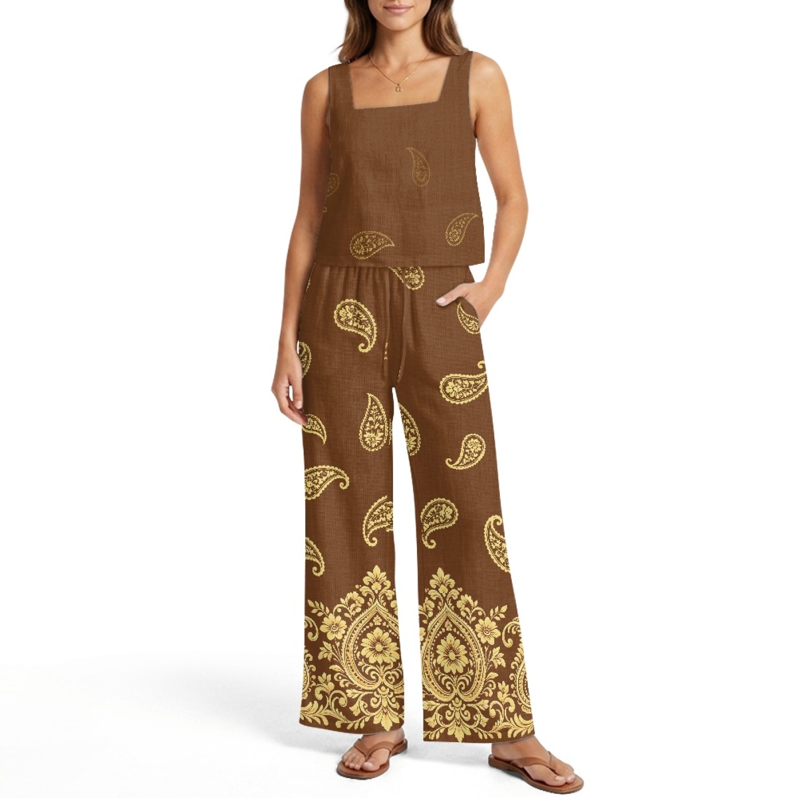 INSTANTARTS Women’s Linen Vest - Linen Pant Wide recension och pris