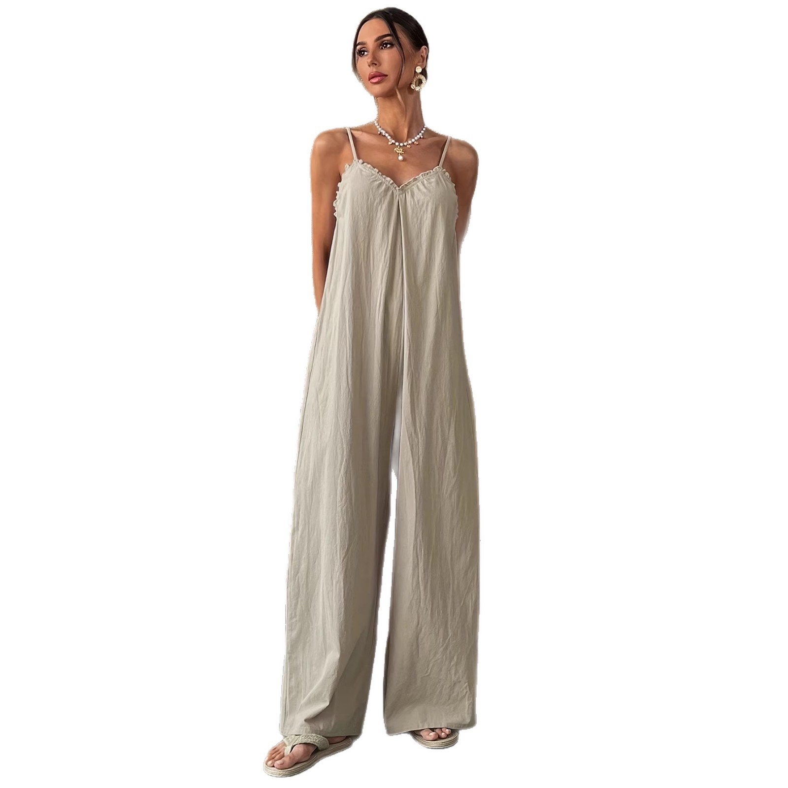 Summer Woman Jumpsuit Sleevele - Jumpsuit Linen Relaxed recension och pris