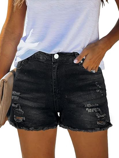 Casual Vintage Denim Shorts Hi - Shorts Denim Frayed recension och pris