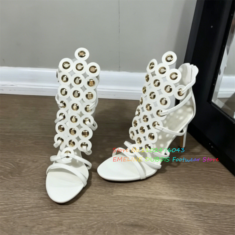 Gold Metal Circle Decor High H - Sandal Strappy Heeled recension och pris