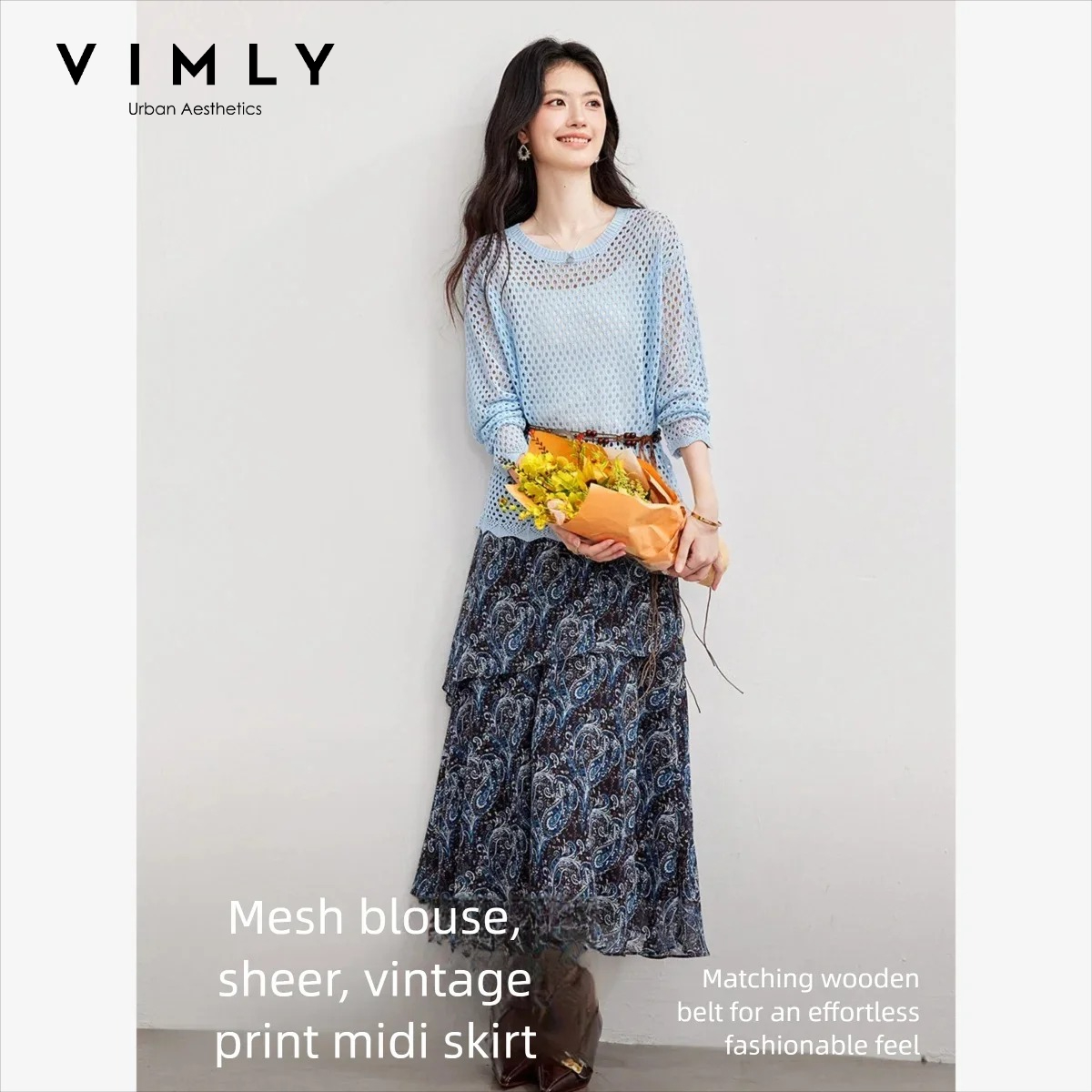 VIMLY Women's Two-piece Set 20 - Midi Skirt Floral recension och pris