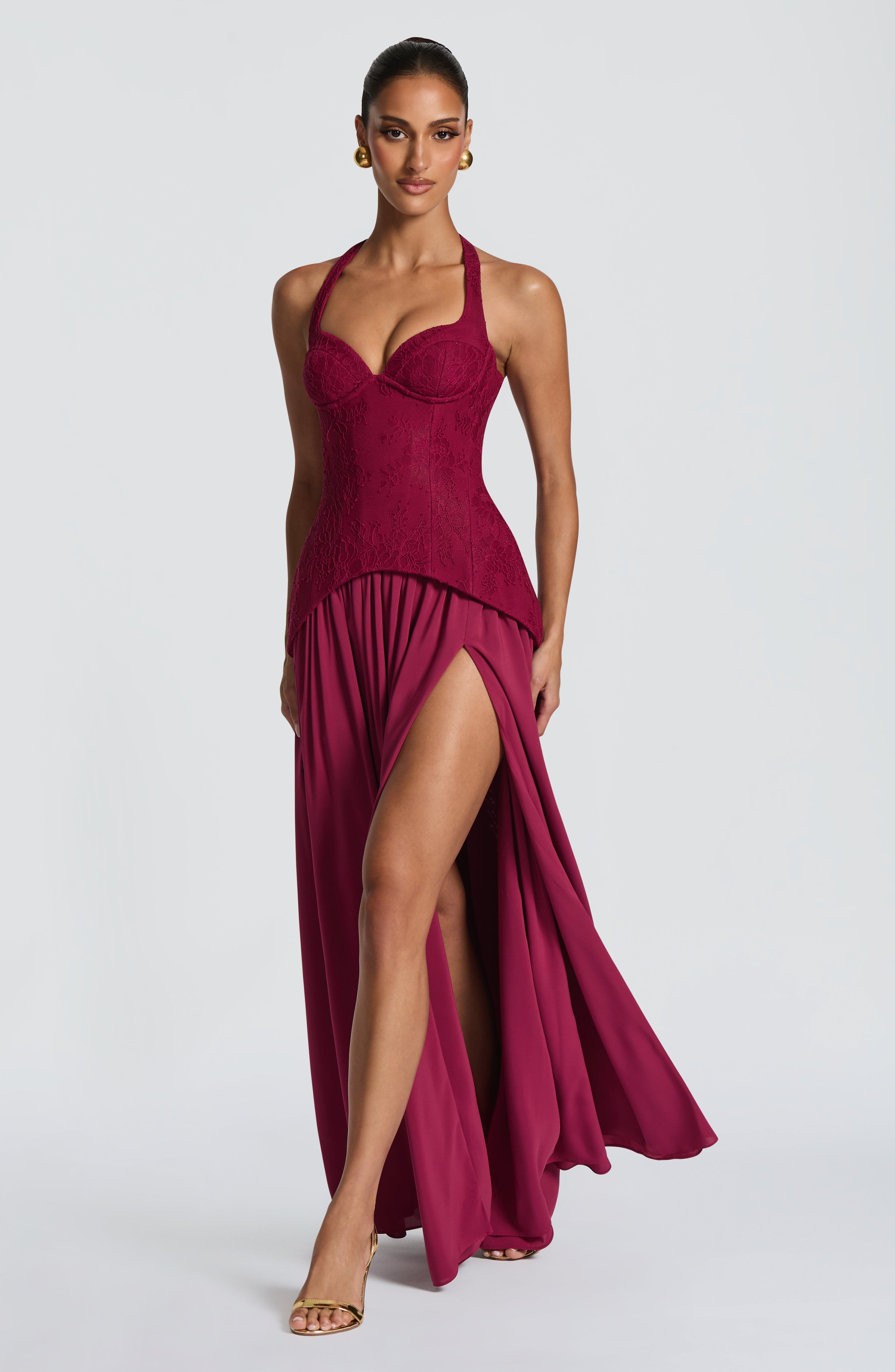 Backless Lace Corset Maxi Dres - Maxi Dress Halter recension och pris