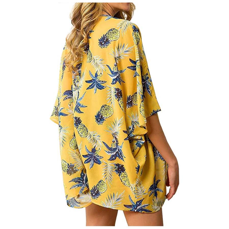 Women's Loose Sheer Chiffon Ki - Kimono Sheer Floral recension och pris