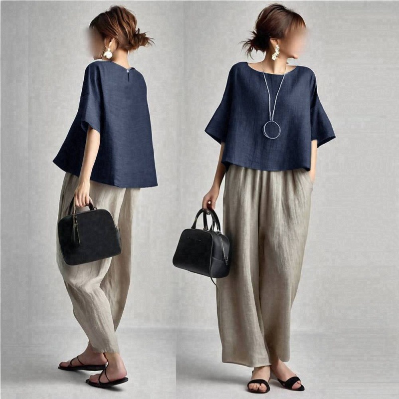 Two Pieces Women Pant Sets Sol - Linen Pant Wide recension och pris