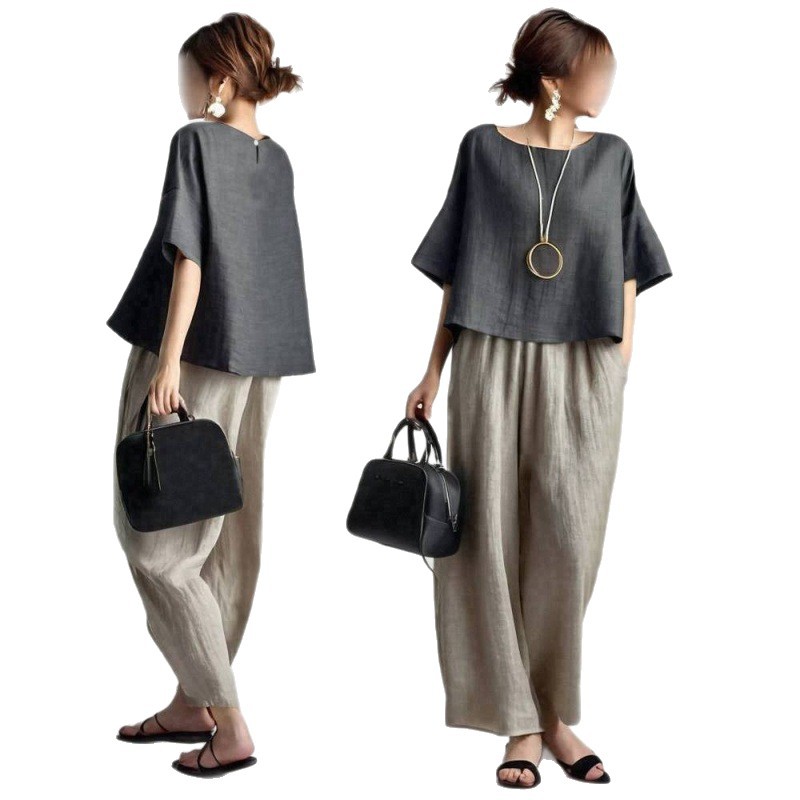 Two Pieces Women Pant Sets Sol - Linen Pant Wide recension och pris