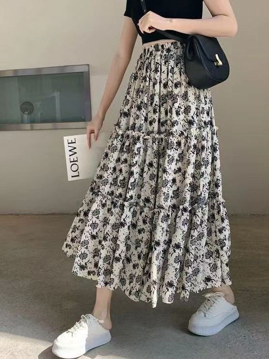 Floral Print A-Line Midi Skirt - Midi Skirt Floral recension och pris